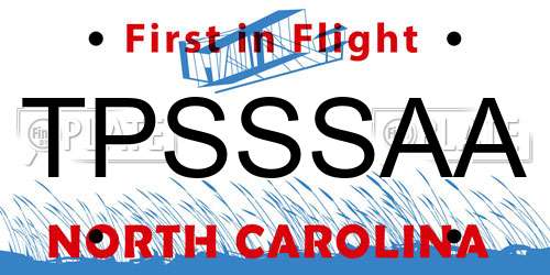TPSSSAA North Carolina License Plate