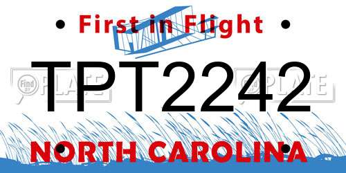 TPT2242 North Carolina License Plate