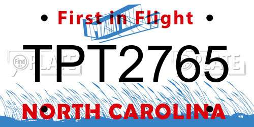 TPT2765 North Carolina License Plate