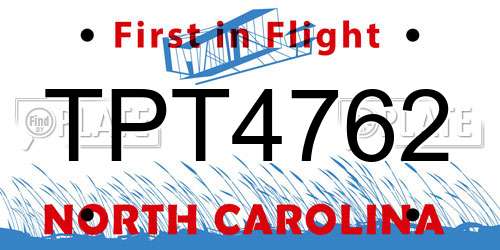 TPT4762 North Carolina License Plate