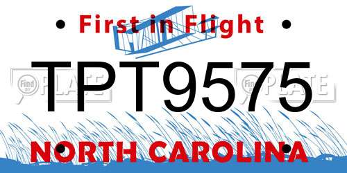 TPT9575 North Carolina License Plate