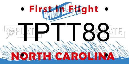 TPTT88 North Carolina License Plate