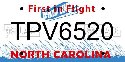 TPV6520 North Carolina License Plate