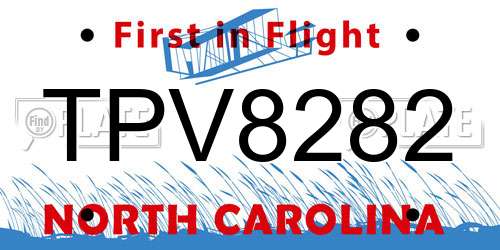 TPV8282 North Carolina License Plate