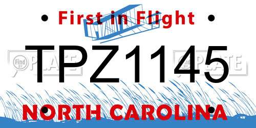 TPZ1145 North Carolina License Plate