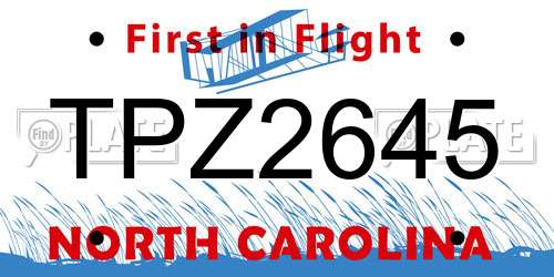 TPZ2645 North Carolina License Plate