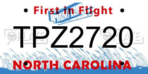 TPZ2720 North Carolina License Plate