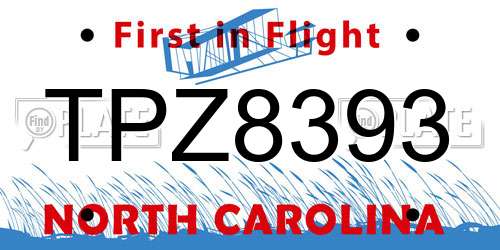 TPZ8393 North Carolina License Plate