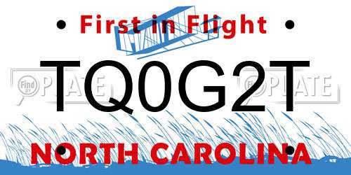 TQ0G2T North Carolina License Plate