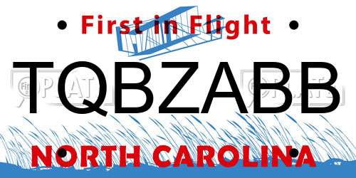 TQBZABB North Carolina License Plate