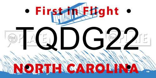 TQDG22 North Carolina License Plate