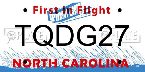 TQDG27 North Carolina License Plate