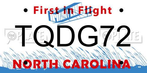 TQDG72 North Carolina License Plate