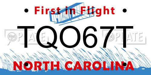 TQO67T North Carolina License Plate