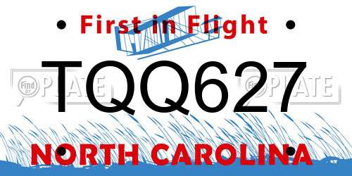 TQQ627 North Carolina License Plate