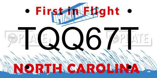 TQQ67T North Carolina License Plate