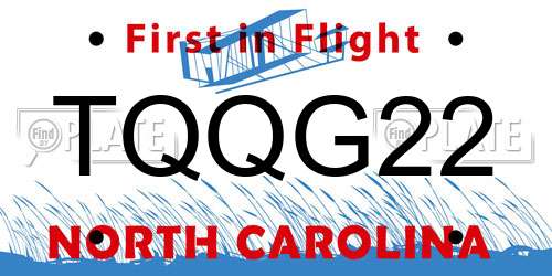 TQQG22 North Carolina License Plate