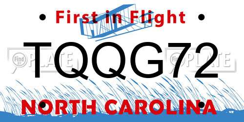 TQQG72 North Carolina License Plate
