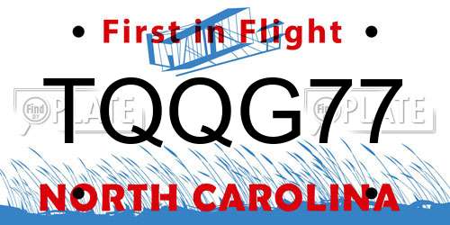 TQQG77 North Carolina License Plate