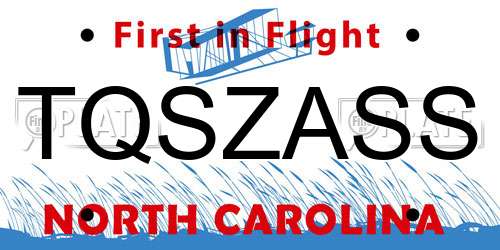 TQSZASS North Carolina License Plate