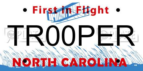 TR00PER North Carolina License Plate