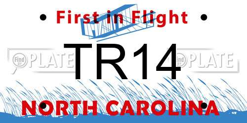TR14 North Carolina License Plate