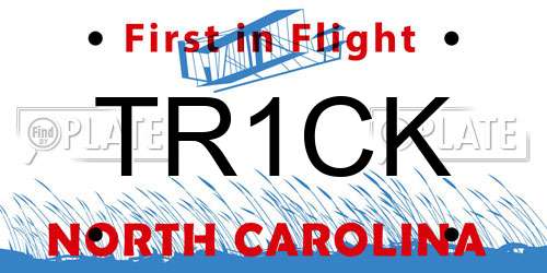 TR1CK North Carolina License Plate