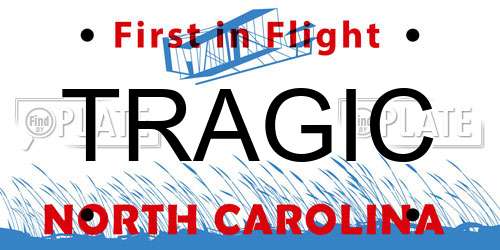 TRAGIC North Carolina License Plate