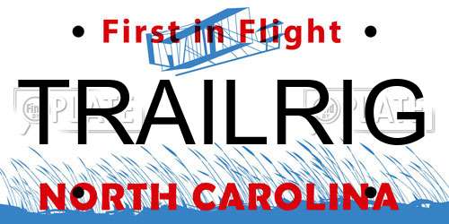 TRAILRIG North Carolina License Plate