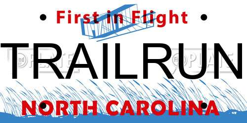 TRAILRUN North Carolina License Plate