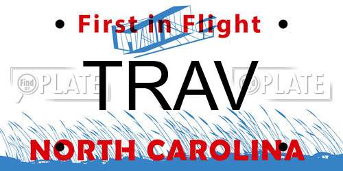 TRAV North Carolina License Plate