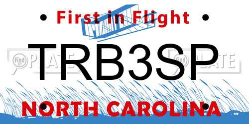 TRB3SP North Carolina License Plate