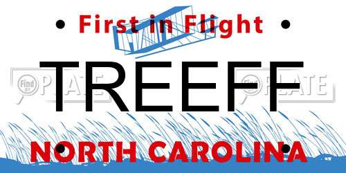TREEFF North Carolina License Plate