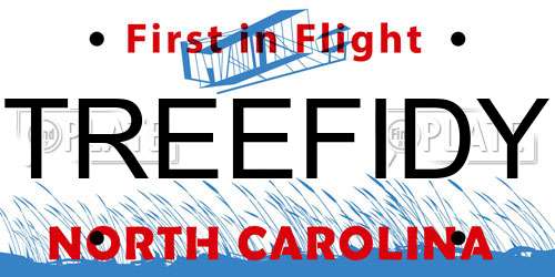 TREEFIDY North Carolina License Plate