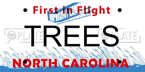 TREES North Carolina License Plate