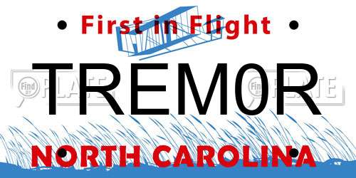 TREM0R North Carolina License Plate