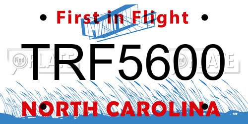 TRF5600 North Carolina License Plate
