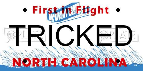TRICKED North Carolina License Plate