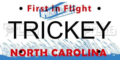 TRICKEY North Carolina License Plate