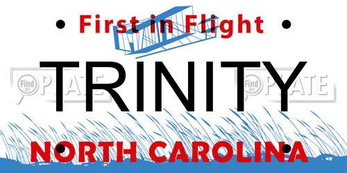 TRINITY North Carolina License Plate