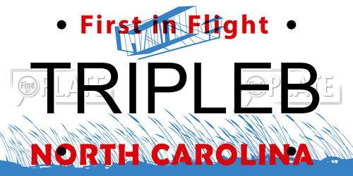 TRIPLEB North Carolina License Plate