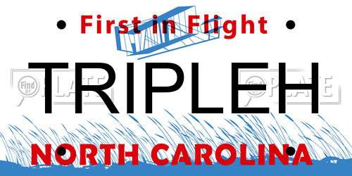 TRIPLEH North Carolina License Plate