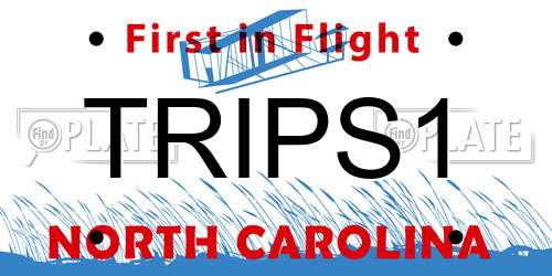 TRIPS1 North Carolina License Plate