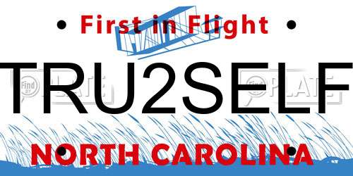 TRU2SELF North Carolina License Plate