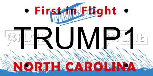 TRUMP1 North Carolina License Plate