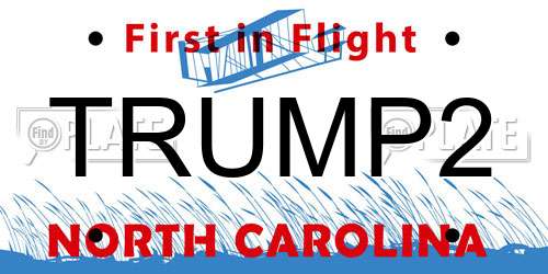 TRUMP2 North Carolina License Plate