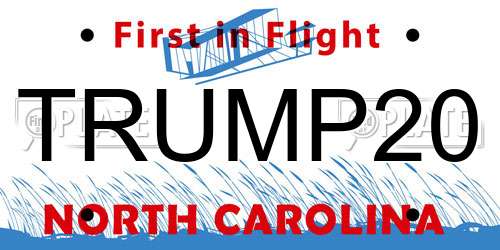 TRUMP20 North Carolina License Plate