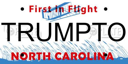 TRUMPTO North Carolina License Plate