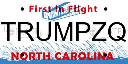 TRUMPZQ North Carolina License Plate