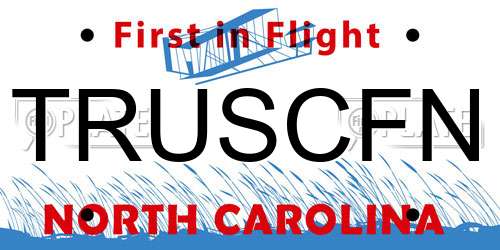 TRUSCFN North Carolina License Plate